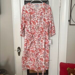 Croft & Barrow Red and White Paisley Blouse